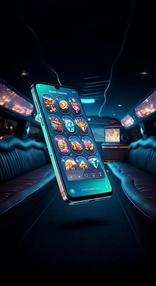 Een kleurrijk scherm met diverse slotmachines en live casino tafels bij Crystal Roll Casino, met het logo prominent aanwezig