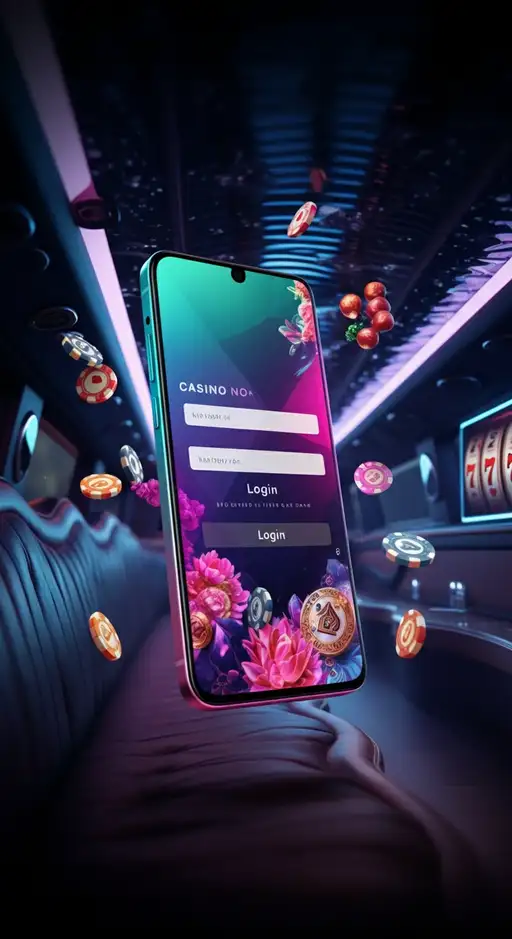 Illustratie van de veilige inlogpagina van Crystal Roll Casino met gebruikersnaam- en wachtwoordvelden, symboliserend snelle toegang en betrouwbare accountbescherming.